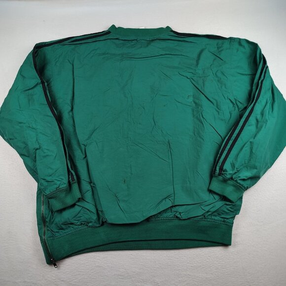 VTG 90's Adidas Windbreaker Jacket Mens XL Green Pullover 3 Stripes - Picture 2 of 11